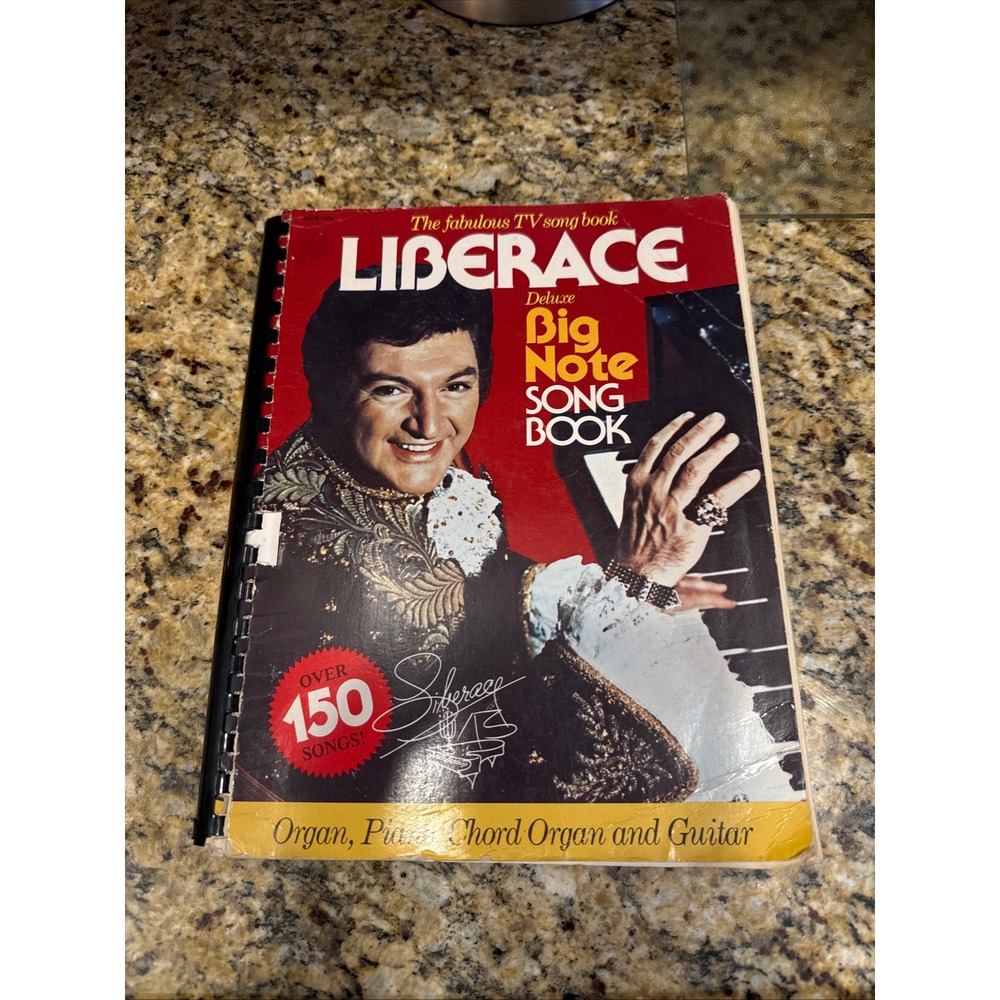 Vintage 1977 Liberace Deluxe Big Note Song Book 150+ Songs Piano Organ Guitar
